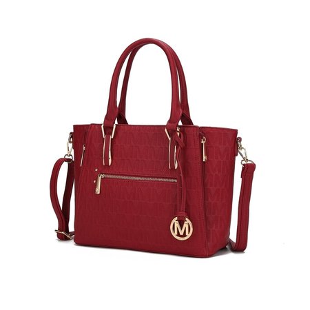 MKF COLLECTION BY MIA K MKF Collection by Mia K MKF-PU7746RD Cairo M Signature Satchel Bag; Red MKF-PU7746RD